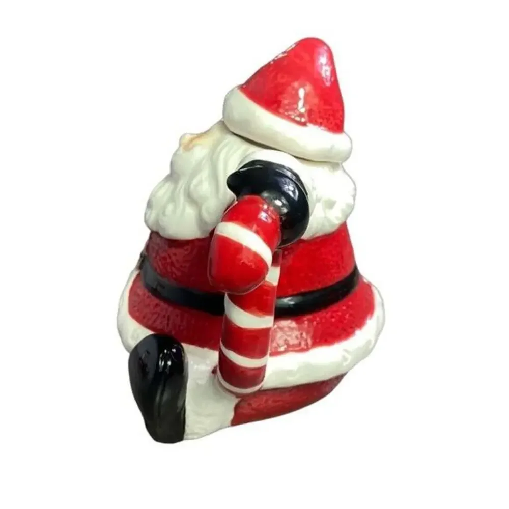 Vintage Santa Clause Christmas Teapot‎ Hat Lid Handle Pour
